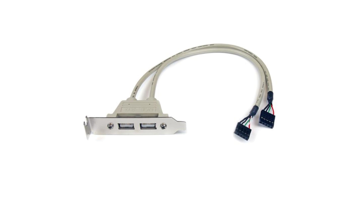 StarTech.com USB 2.0 Cable, Female 5 Pin IDC to Female USB A Panel Mount USB Cable