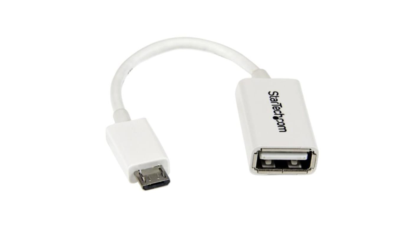StarTech.com USB 2.0, Male Micro USB B to Female USB A, 480Mbps, 130mm