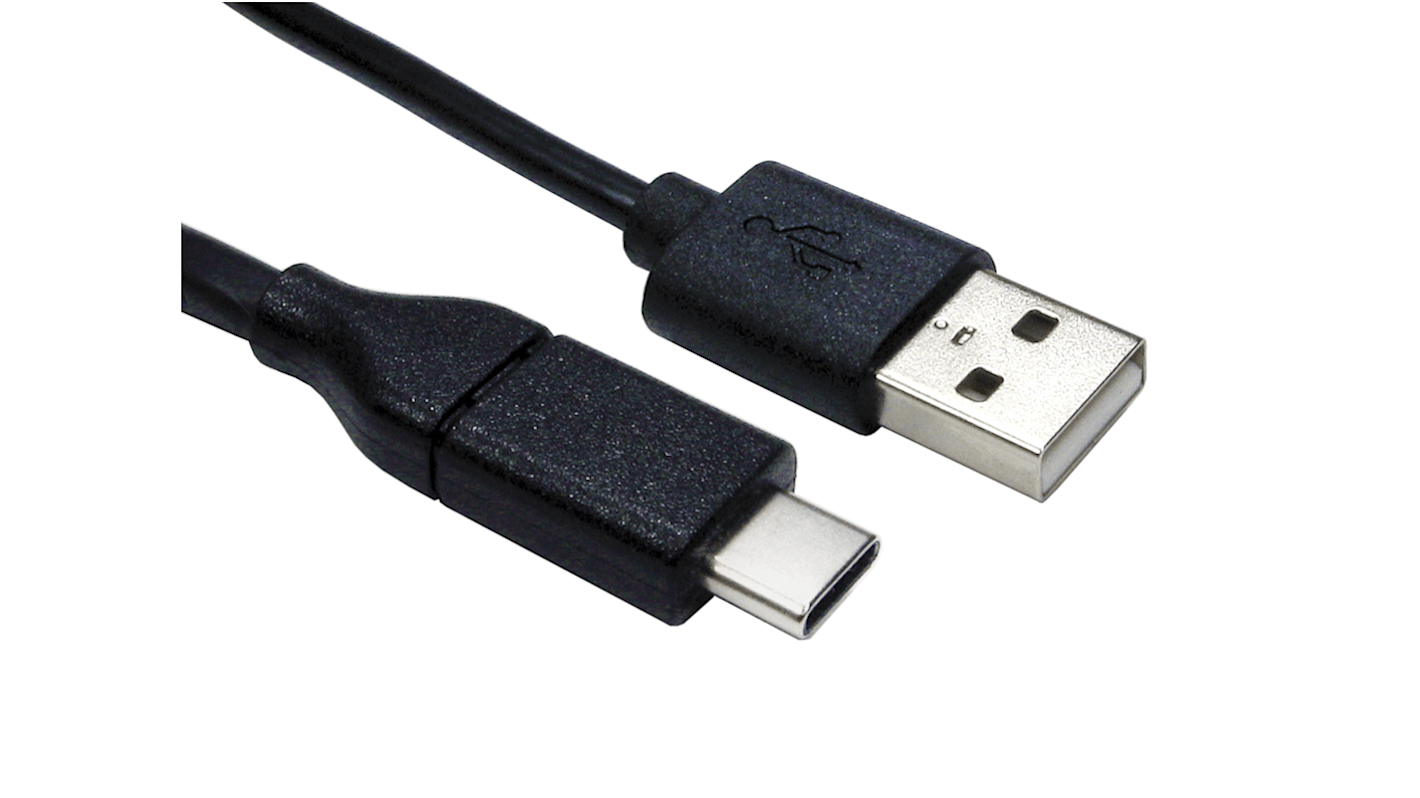 RS PRO USB 2.0, Male USB A to Male USB C, 3m