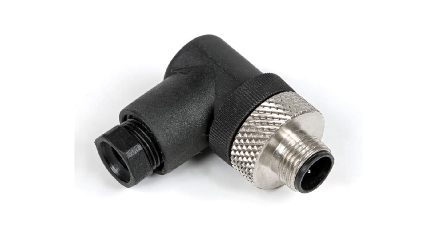 RS PRO M12 Rundsteckverbinder Stecker 4-polig / 4.0A Kabelmontage, Schraubanschluss IP 67