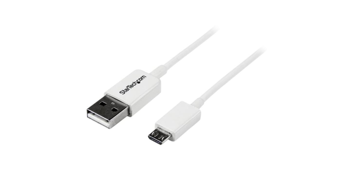 StarTech.com USB 2.0, Male USB A to Male Micro USB B, 480Mbps, 2m