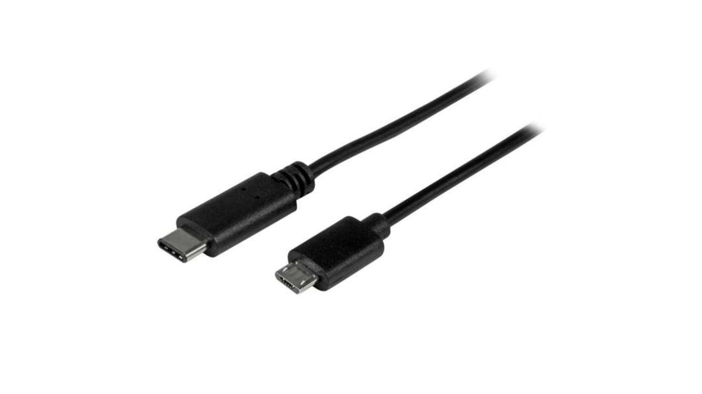 StarTech.com USB 2.0 Cable, Male USB C to Male Micro USB B USB-C to USB Mini-B Cable, 0.5m