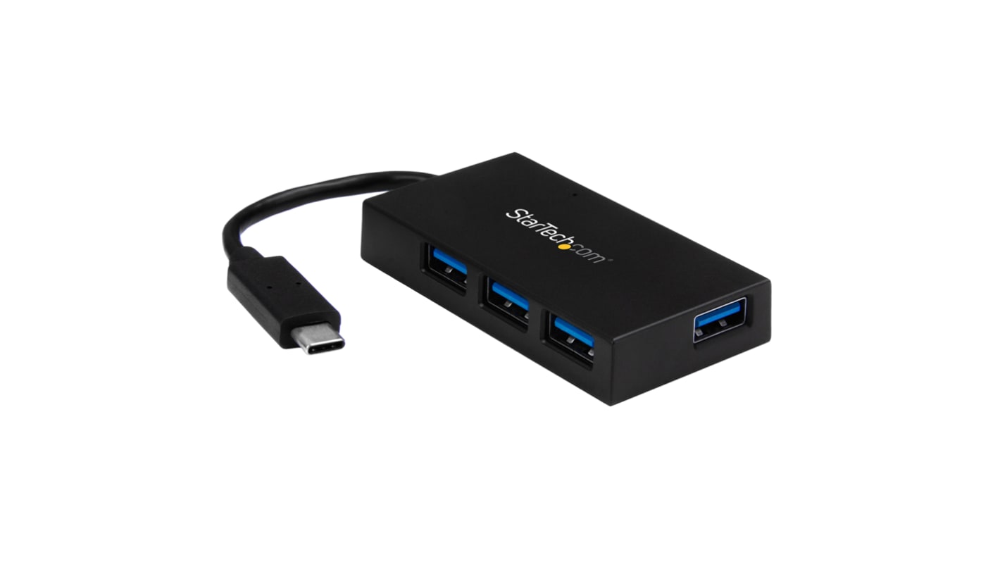 StarTech.com 4 Port USB 3.0 USB A  Hub, USB Powered, 39 mm x 74 mm x 1.3cm