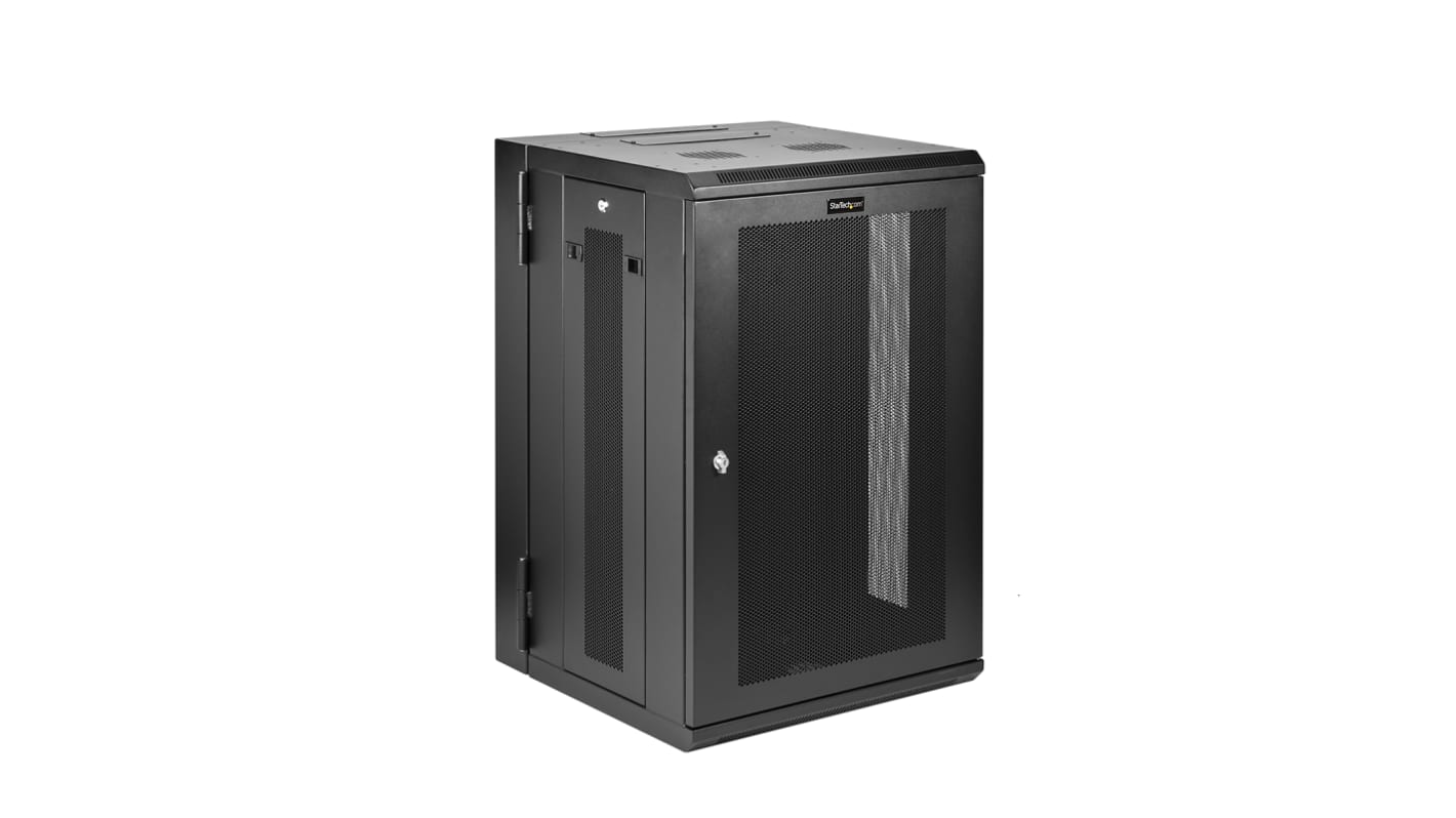 StarTech.com 18U服务器机架, 黑色, 610 x 904 x 551mm, 67.7kg