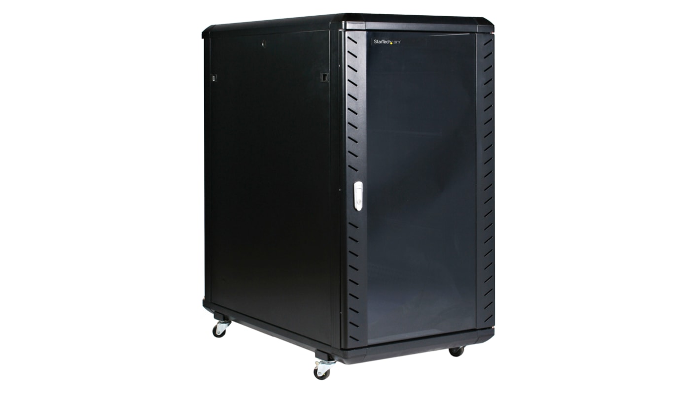 StarTech.com Black 22U Steel Server Rack , with 4-Post Frame 603 x 1112 x 1000mm