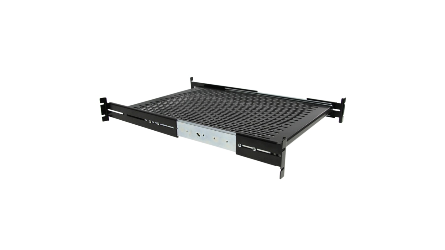 Bandeja para montaje en rack deslizante con ventilación 2U StarTech.com, ventilado de Acero Negro, 610mm x 452mm, carga