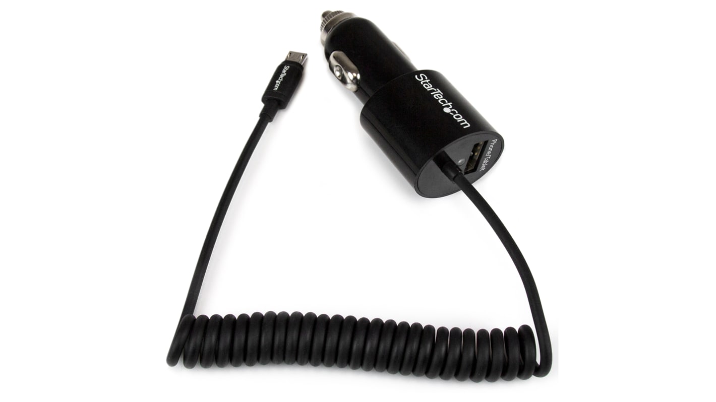 StarTech.com Dual USB Car Charger, 12 → 24V dc Input, 5V dc Output USB, 2.1A