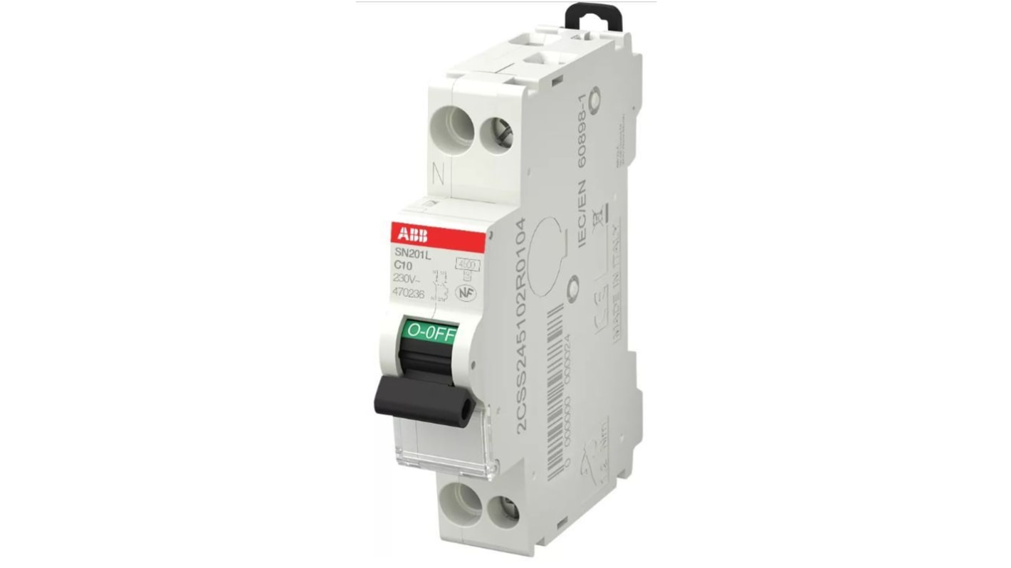 Interruttore magnetotermico ABB 1+N 10A 4,5 kA, Tipo C