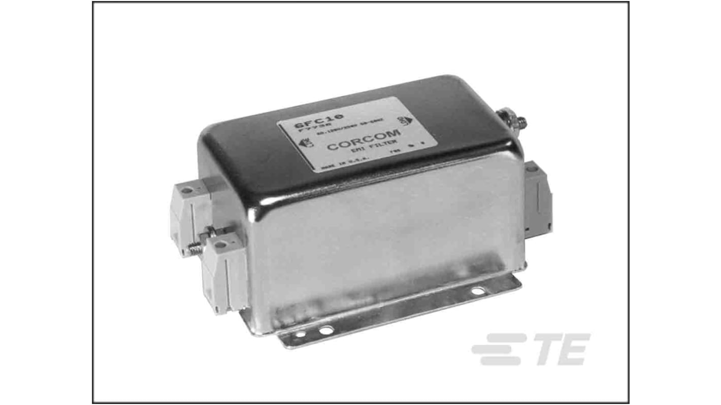 TE Connectivity 单相电源滤波器, 25A, 250 V 交流, 50/60Hz, 法兰安装, 端子排接端, Corcom FC系列