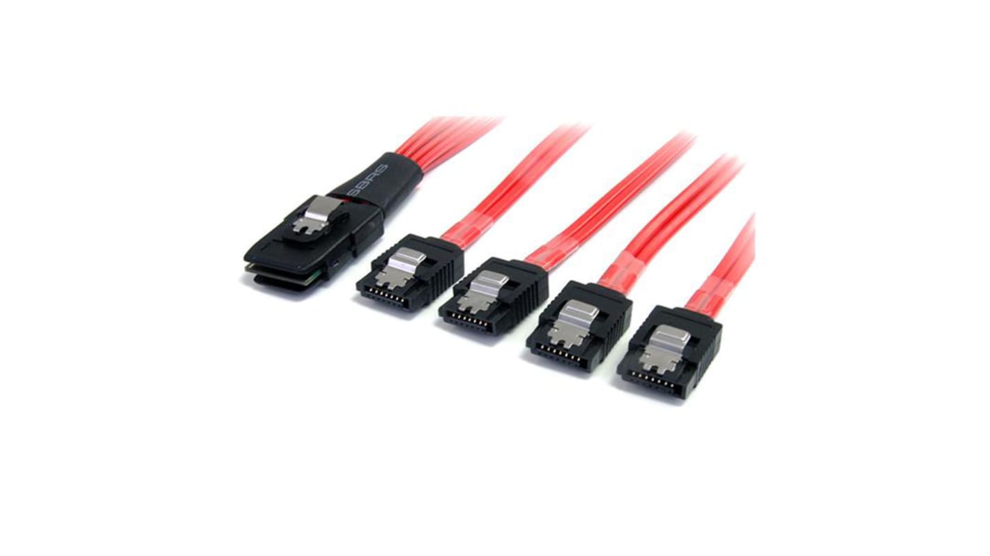 StarTech.com Male Internal Mini-SAS to Female SATA Data x 4  Cable, 1m