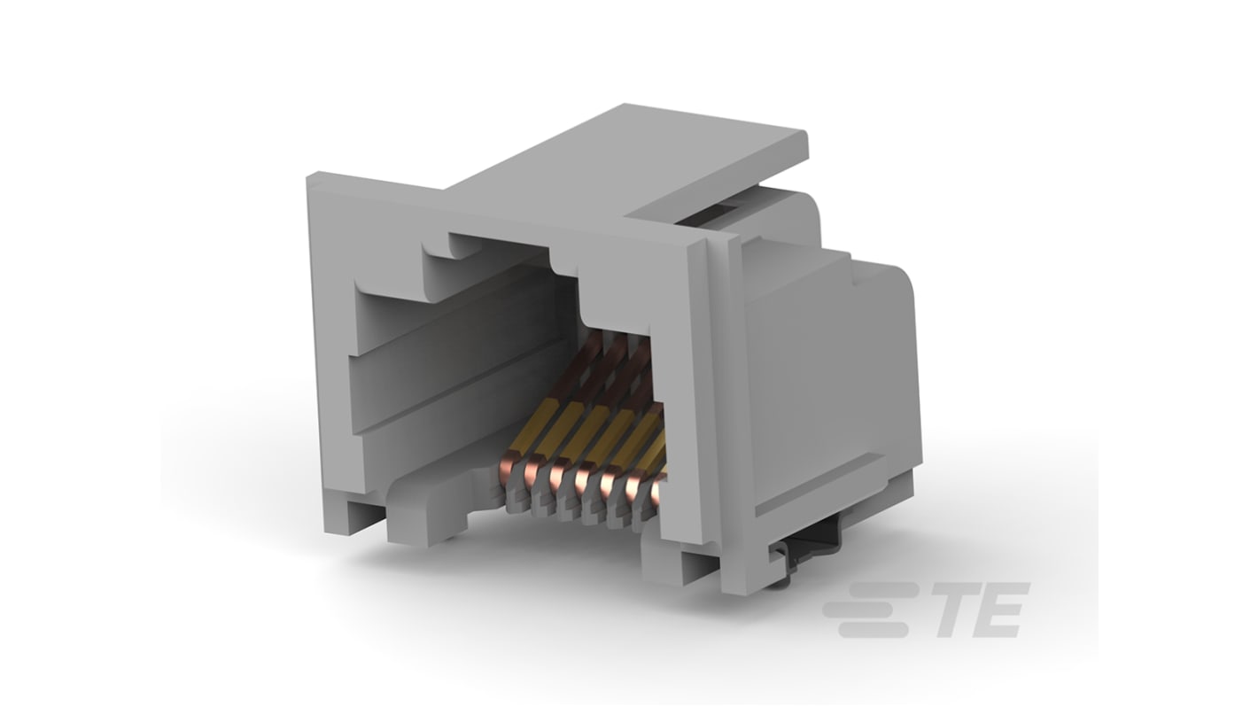 TE Connectivity RJ45五类接口, SMT安装, 单口, 8路, 直角, 5406721系列