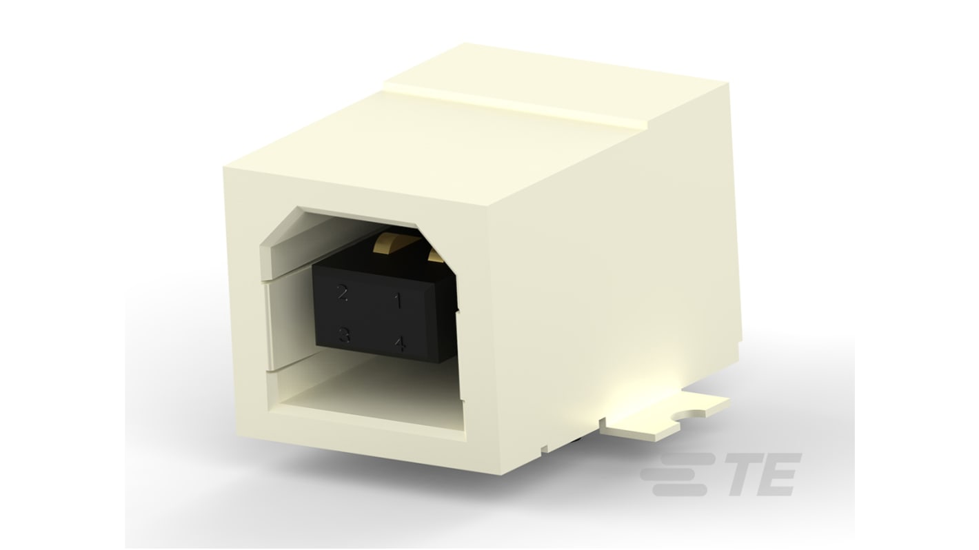 TE Connectivity Right Angle, SMT, Socket- Single Port Type B 2.0 USB Connector