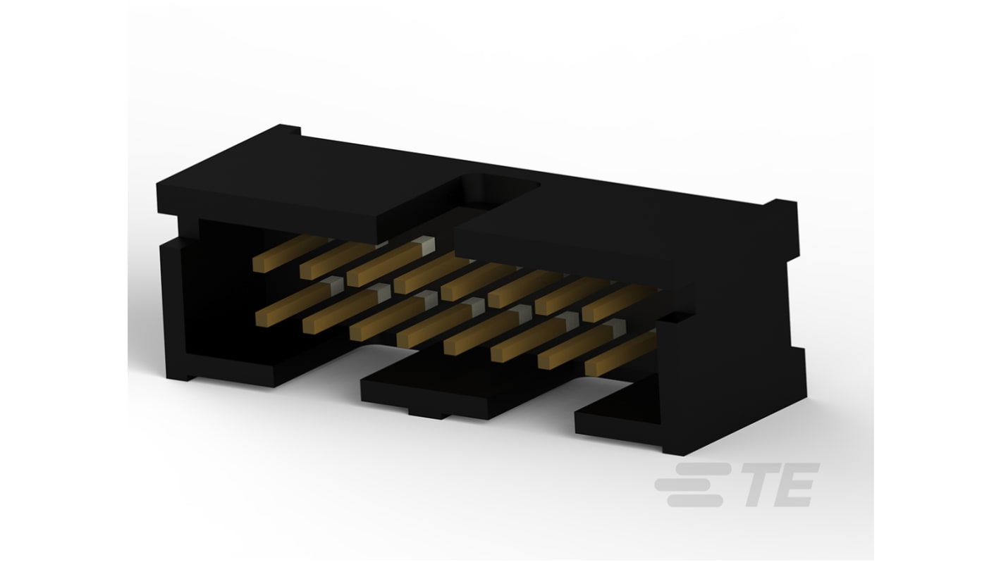 TE Connectivity Leiterplatten-Stiftleiste Stecker Gerade, 16-polig / 2-reihig, Raster 2.54mm, 1A, Ummantelt