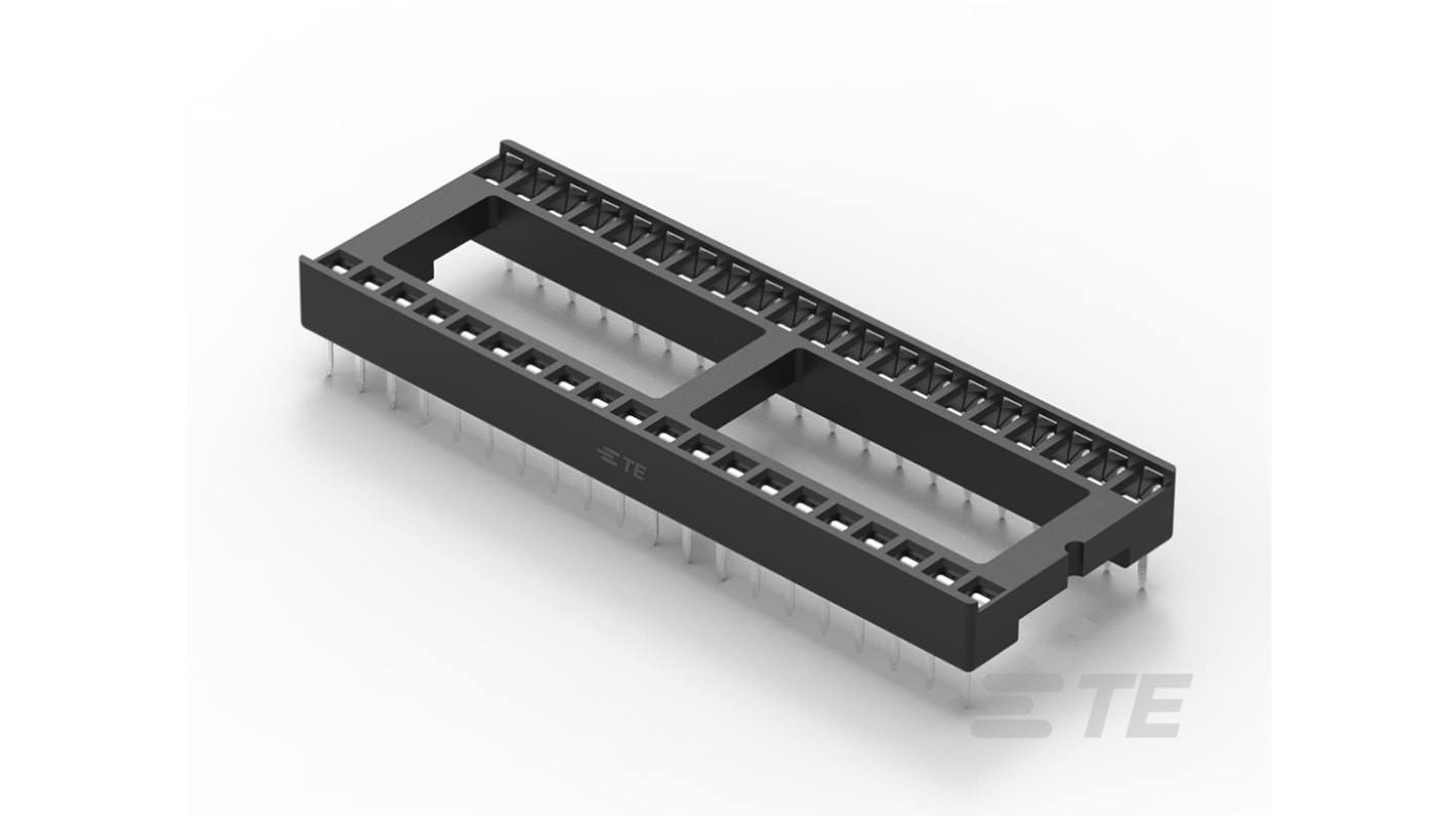 TE Connectivity DIL-Sockel, 40-Pin Durchsteck Zinn, Raster 2.54mm Leiter