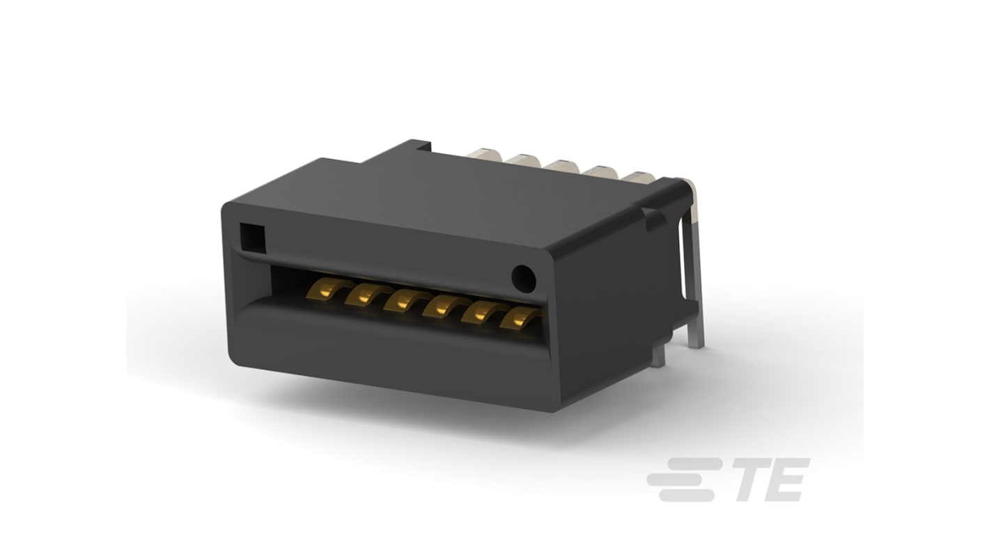 Connettore terminale TE Connectivity Femmina, Card Edge, 12 vie, passo 2.54mm, 2 file, Montaggio con foro passante