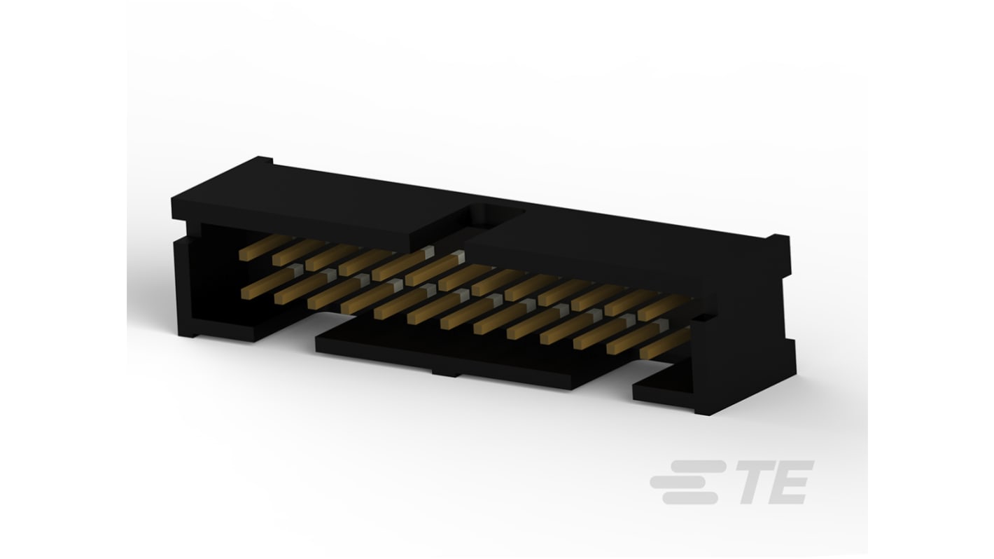 TE Connectivity Straight Through Hole PCB Header, 26 Contact(s), 2.54mm Pitch, 2 Row(s), Shrouded