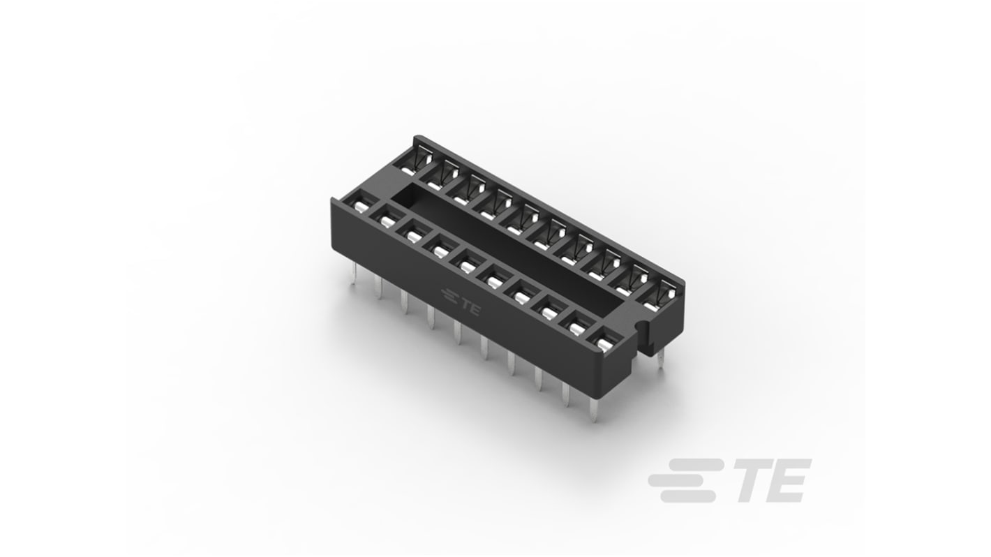 TE Connectivity DIL-Sockel, 20-Pin Durchsteck Zinn, Raster 2.54mm Leiter