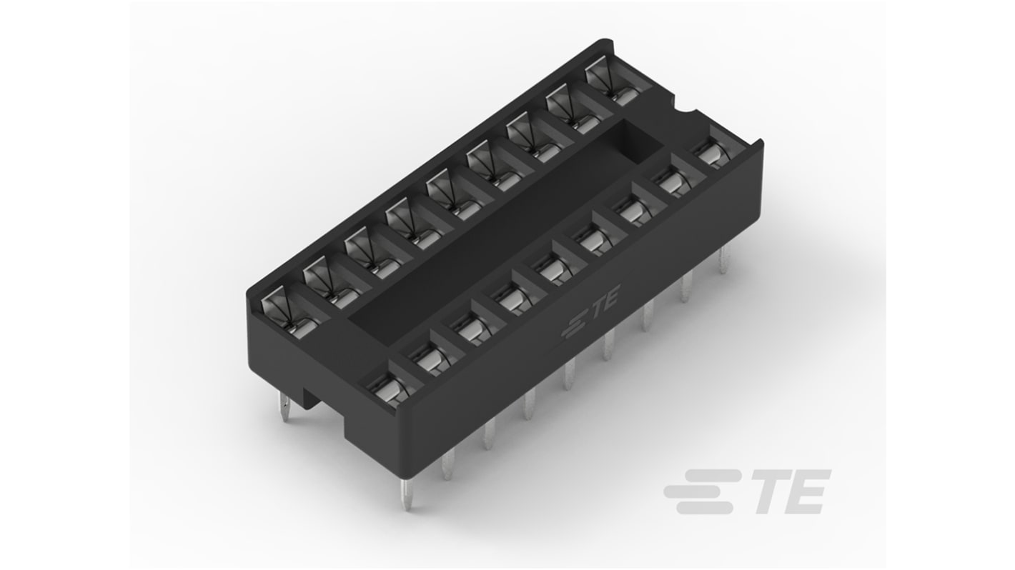 TE Connectivity 2.54mm Pitch Straight 18 Way, Through Hole Ladder IC Dip Socket, 1A