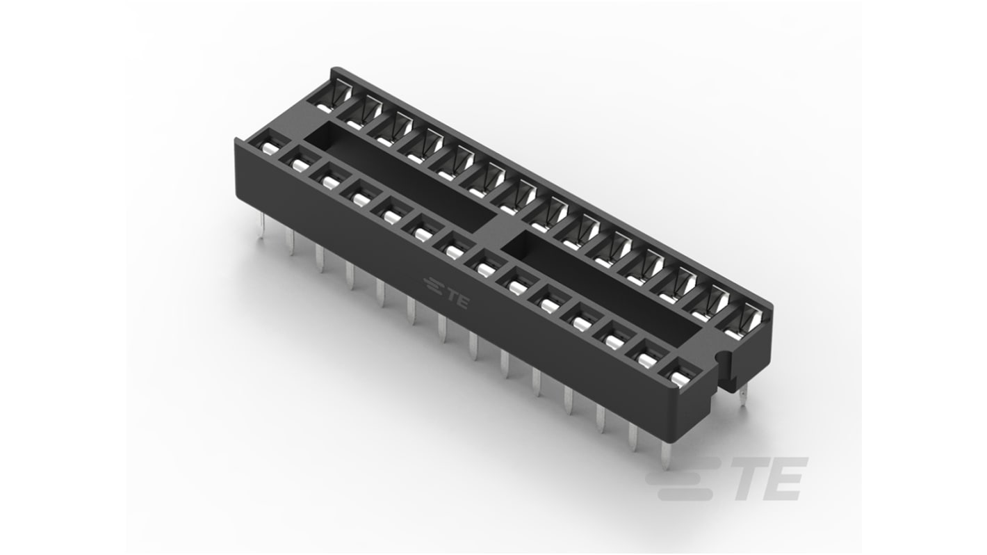 TE Connectivity DIL-Sockel, 28-Pin Durchsteck Zinn, Raster 2.54mm Leiter