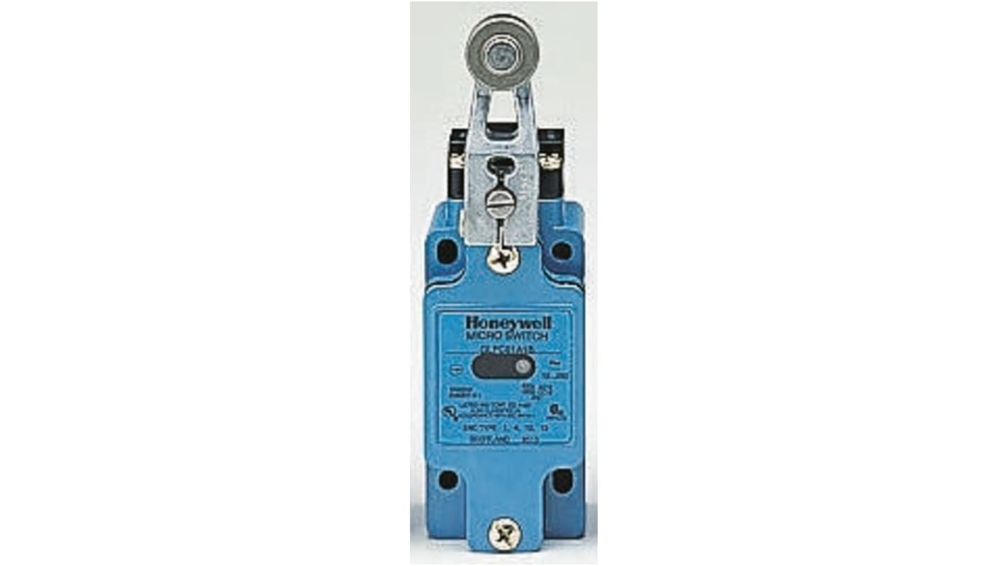 Honeywell GLF Series Roller Lever Limit Switch, NO/NC, IP67, SPDT, Die Cast Zinc Housing, 250V ac Max, 10A Max