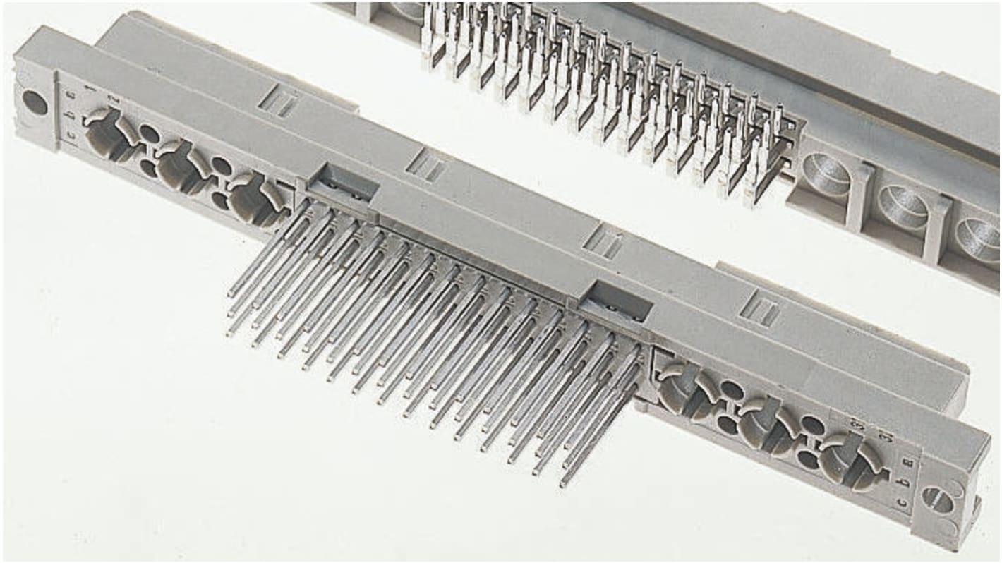 ERNI 24 + 8 Way 2.54mm Pitch, Type M Class C2, 3 Row, Straight DIN 41612 Connector, Socket