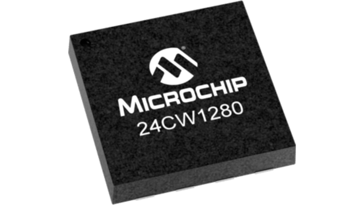 Chip EEPROM 24CW1280T-I/MUY Microchip, 128kbit, 16k x, 8bit, Serie I2C, 450ns, 8 pines UDFN