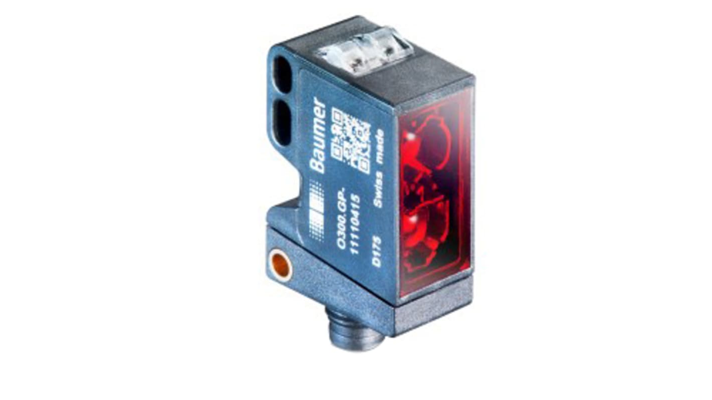 Rs-Online Sensore fotoelettrico Rettangolare Baumer a diffusione rilevamento 15 mm → 120 mm uscita PREMERE/TIRARE