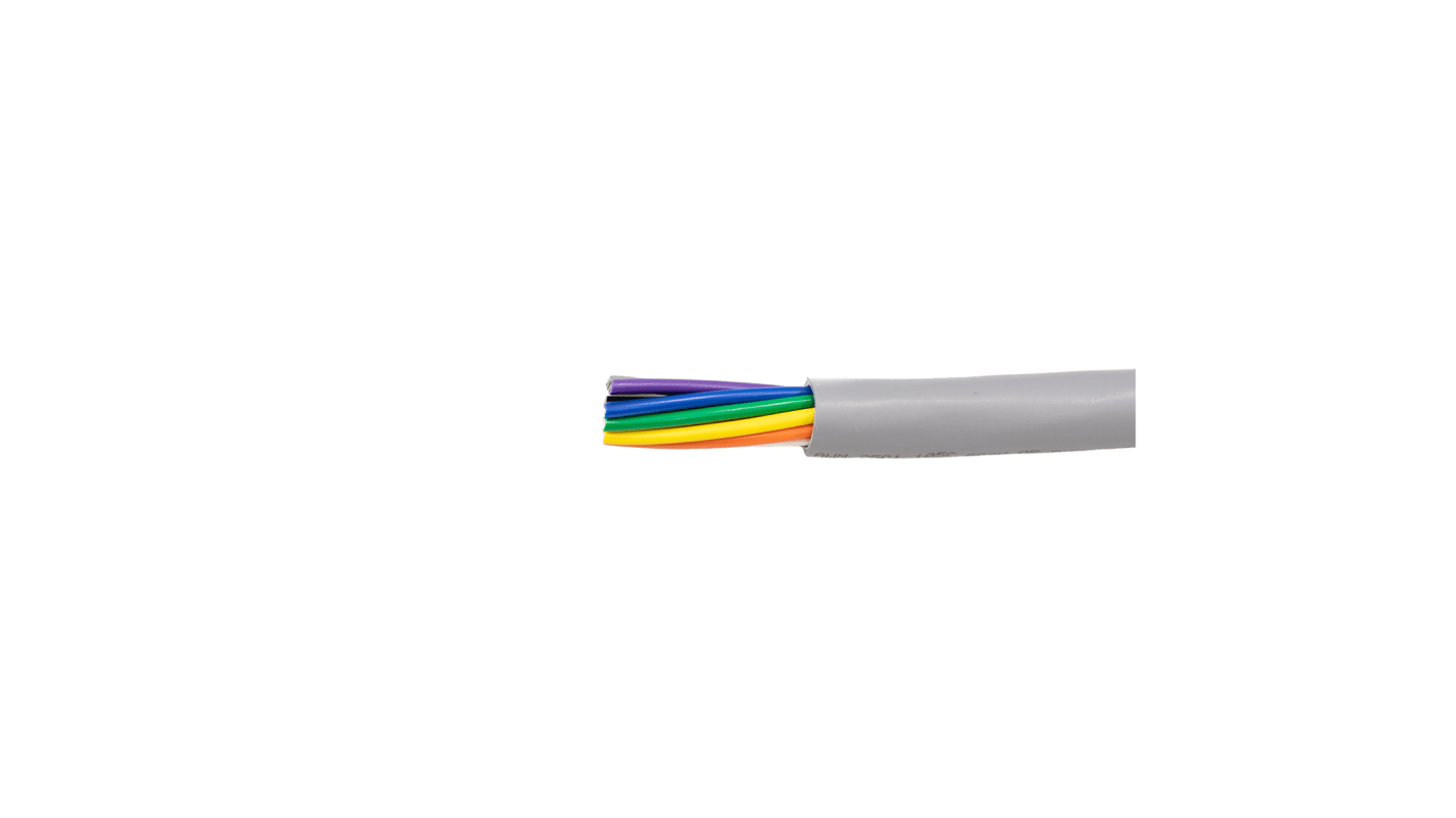 Alpha Wire Alpha Essentials Communication & Control Control Cable, 15 Cores, 0.35 mm², Unscreened, 305m, Grey PVC