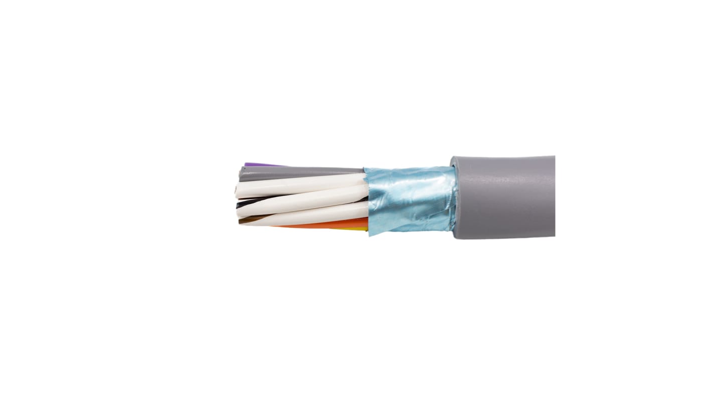 Alpha Wire Alpha Essentials Communication & Control Control Cable, 12 Cores, Screened, 305m, Grey PVC Sheath, 24 AWG