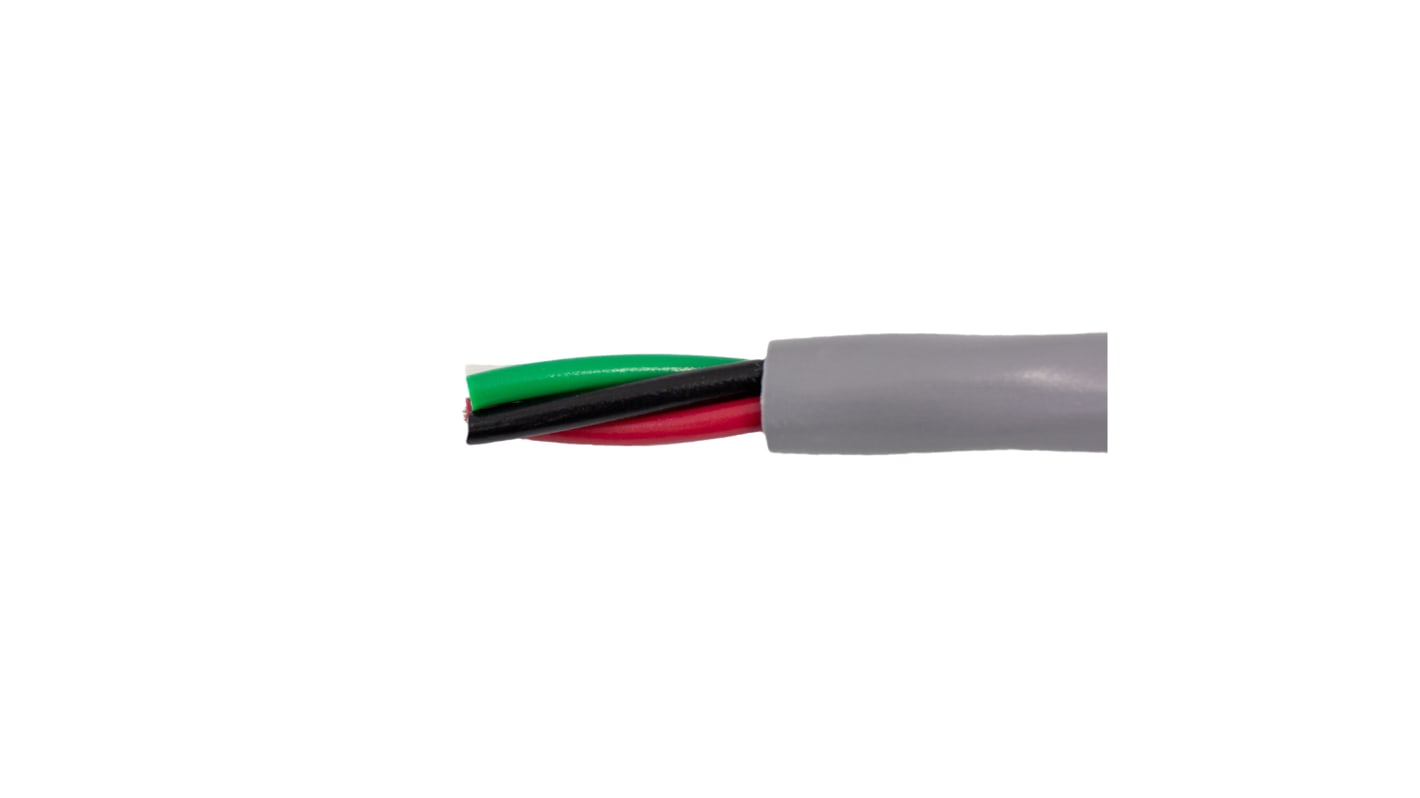 Alpha Wire Alpha Essentials Communication & Control Steuerkabel, 4-adrig x 0,56 mm² Grau, 152m, 20 AWG