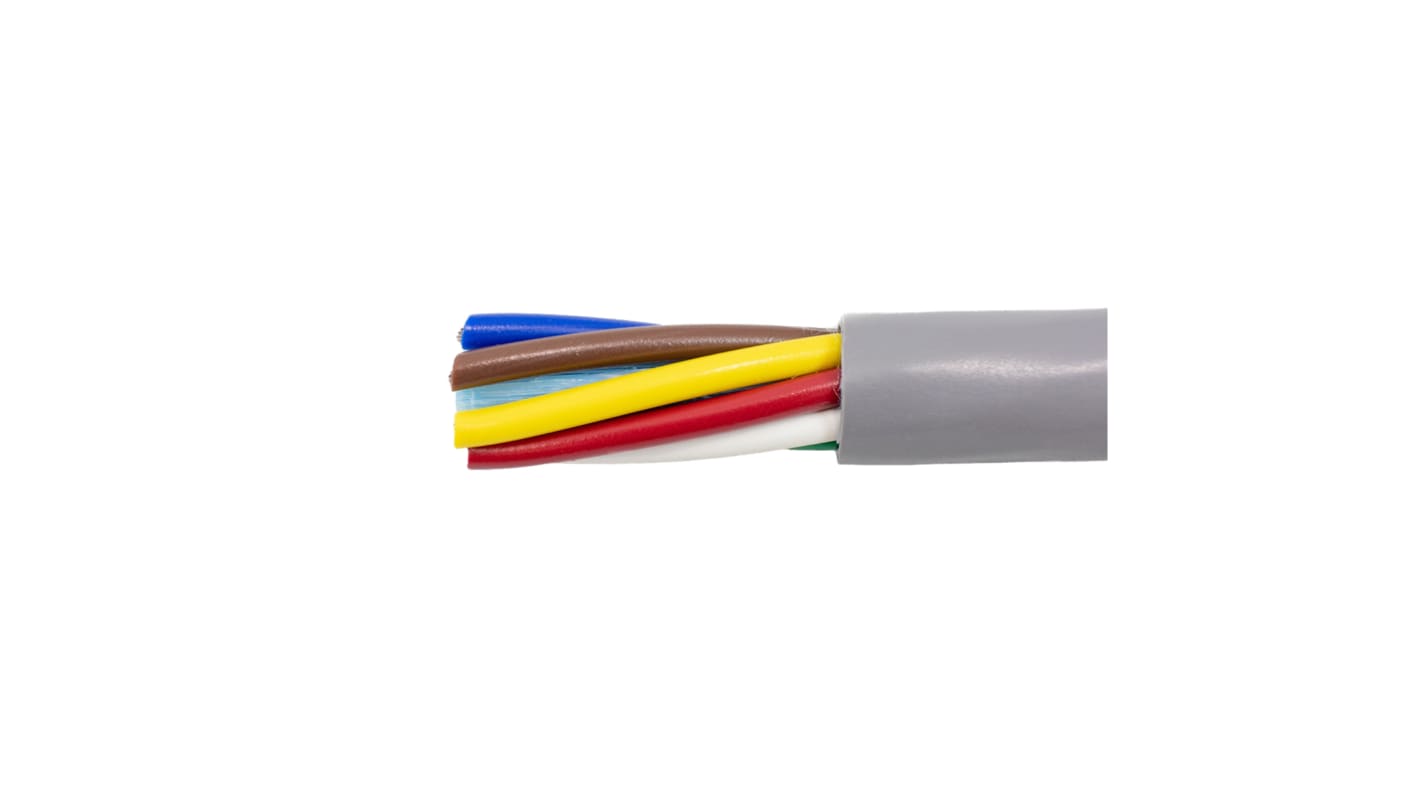 Alpha Wire Steuerkabel, 8-adrig x 0,56 mm² Grau, 305m, 20 AWG