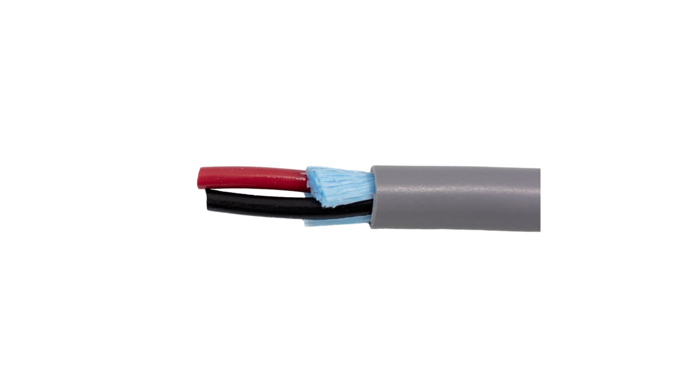 Alpha Wire Alpha Essentials Communication & Control Control Cable, 3 Cores, 0.56 mm², Unscreened, 152m, Black, Grey PVC