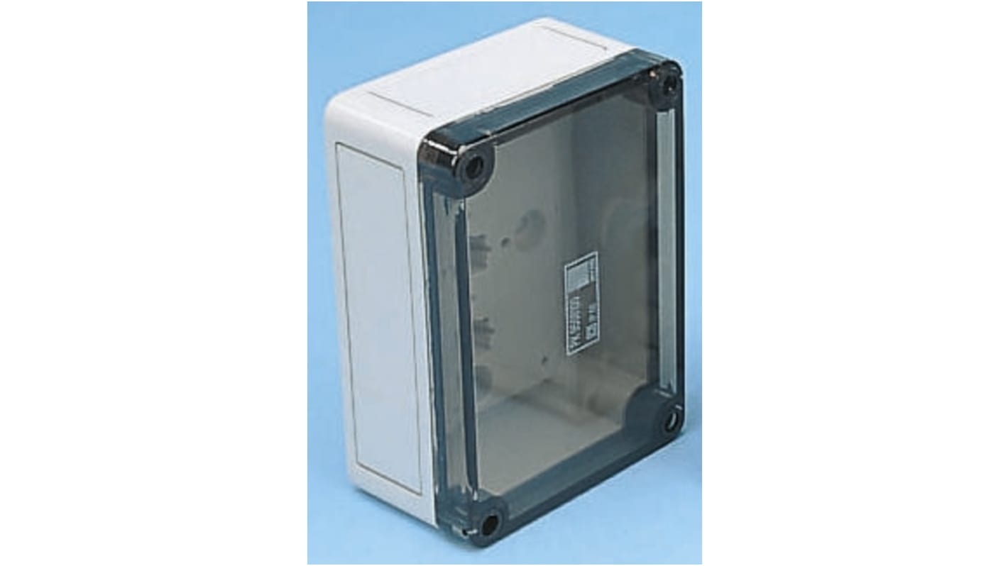 Rittal PK Series Grey Polycarbonate Enclosure, IP66, Transparent Lid, 180x110x90mm