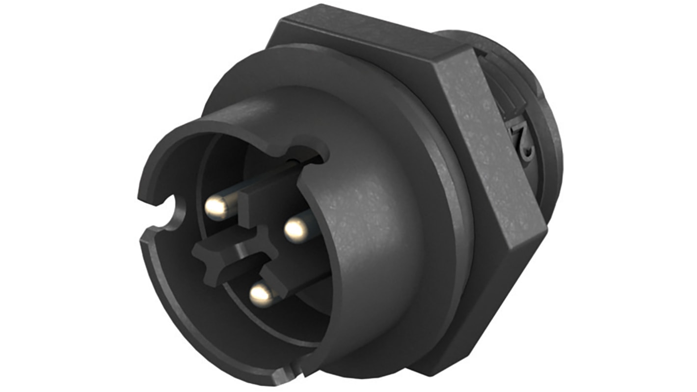 Wieland RST 08i2/3 Series Male Connector, 3-Pole, Male, Panel Mount, 8A, IP66, IP68, IP69