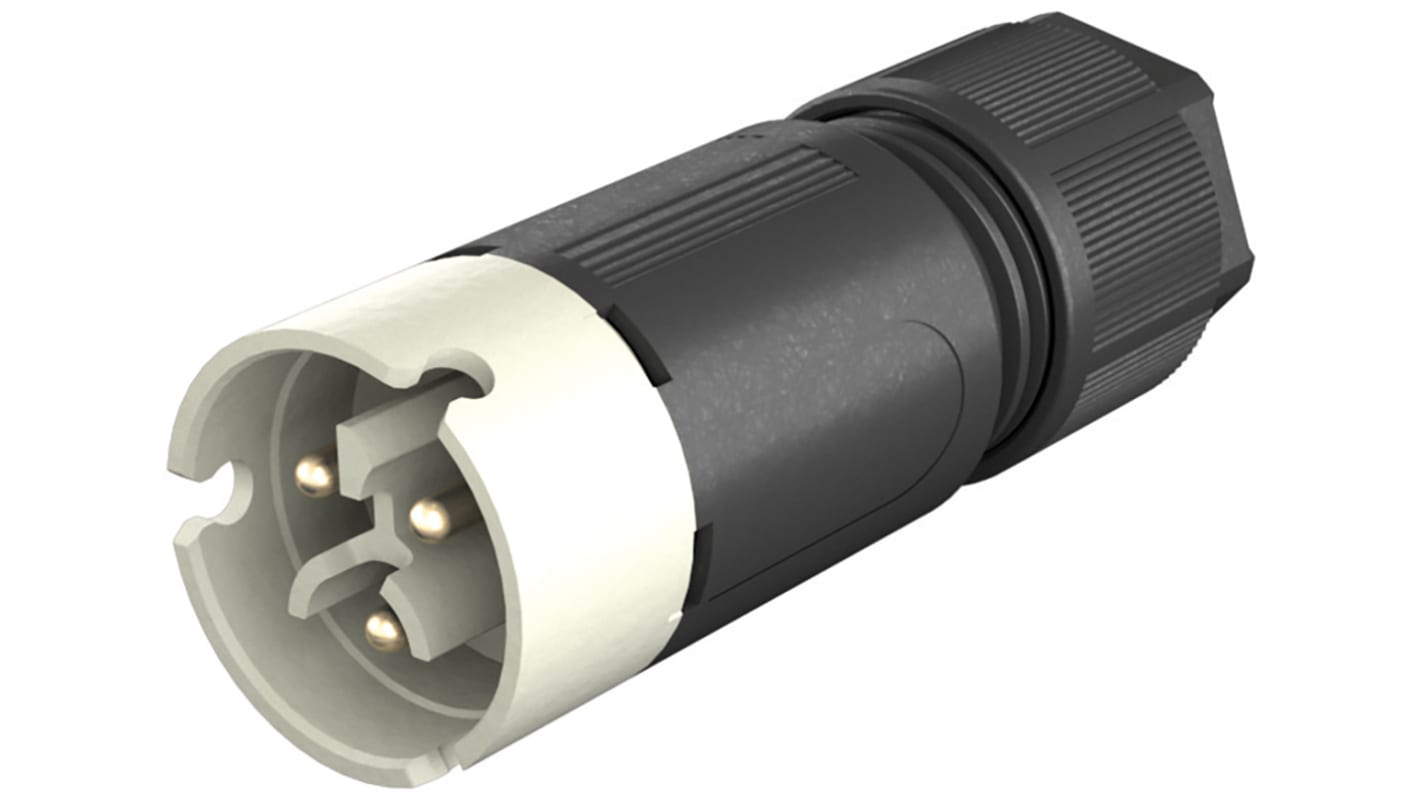 Wieland RST 08i2/3 Series Circular Connector, 3-Pole, Male, Cable Mount, 8A, IP66, IP68, IP69