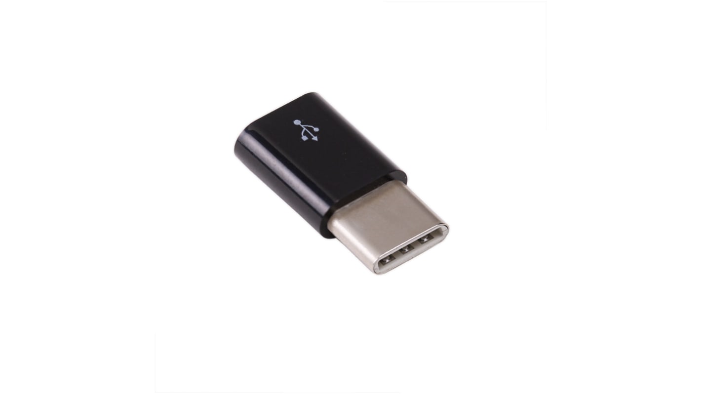 Raspberry Pi Micro USB to USB C Adapter in Black