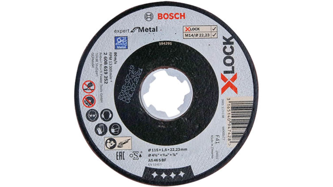 Bosch X-LOCK Cutting Disc, 115mm x 1.6mm Thick, 25 in pack