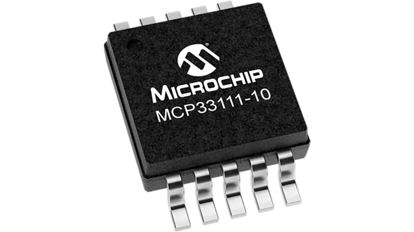 ADC, MCP33111-10-E/MS, 12 bits bits, 1Msps, 10 broches, MSOP