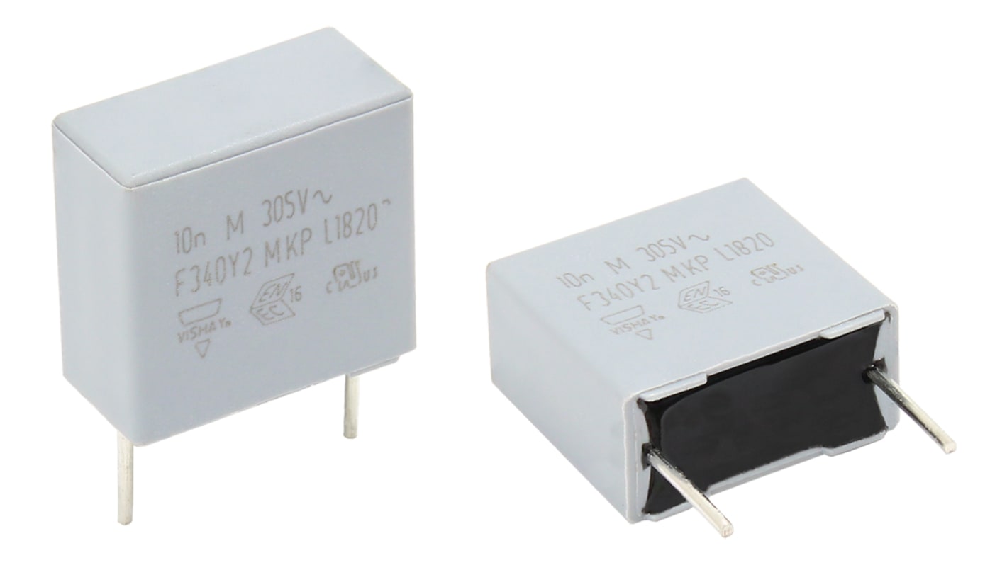 Vishay F340Y2 Polypropylene Film Capacitor, 305V ac, ±20%, 220nF, Through Hole