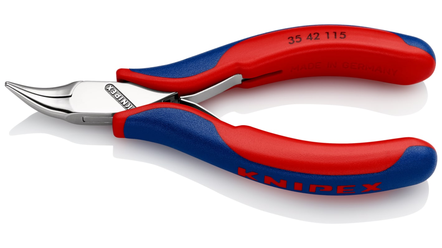 Knipex 35 42 Long Nose Pliers, 115 mm Overall, Flat, Straight Tip, 22,5mm Jaw