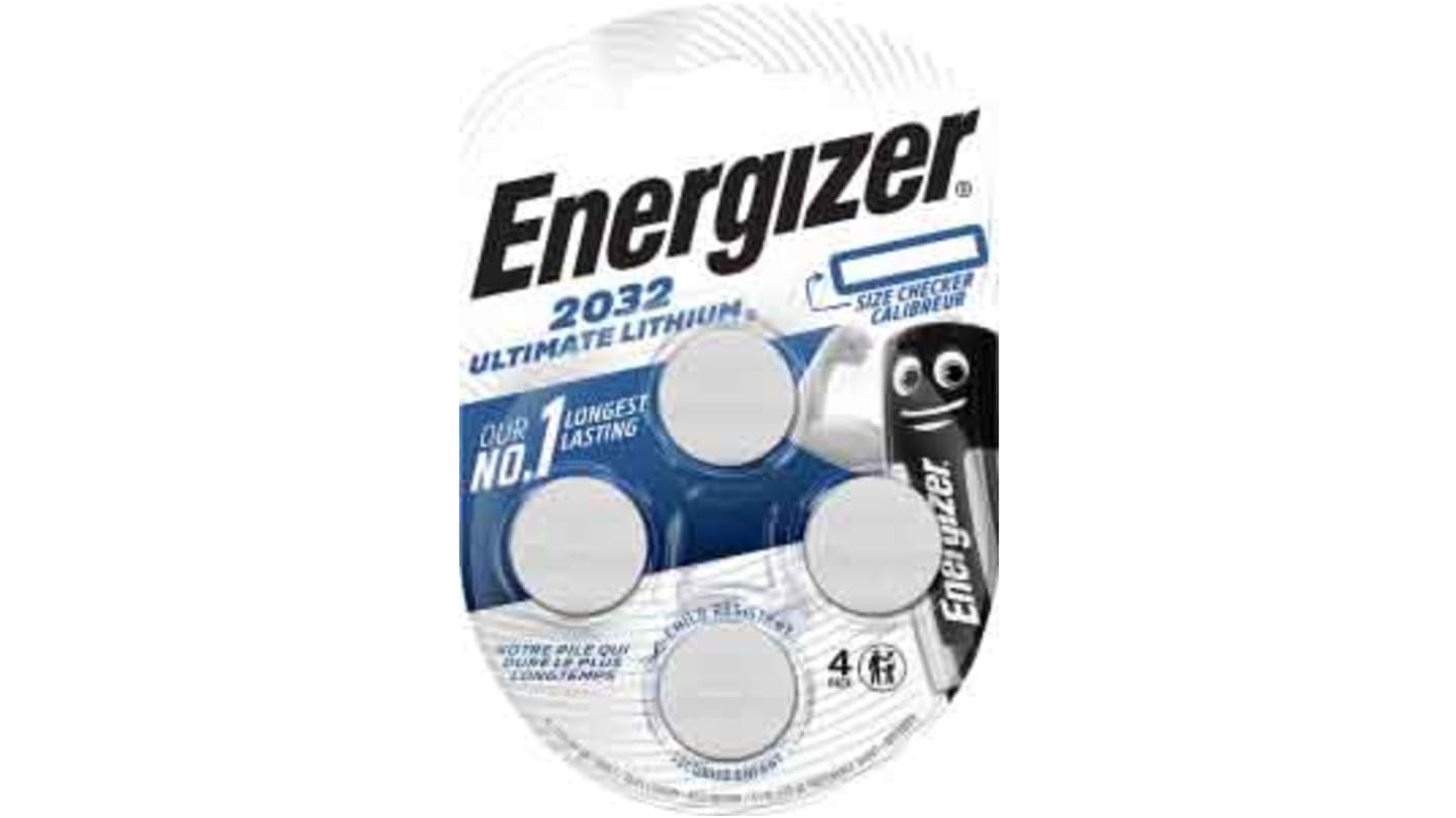Energizer CR2032 Button Batteries, 3V, 20mm Diameter