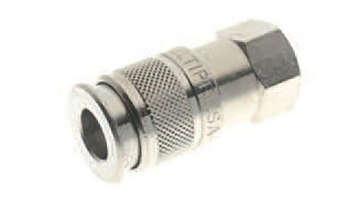 RS PRO Brass Female Quick Air Coupling, G 1/4 Female Threaded