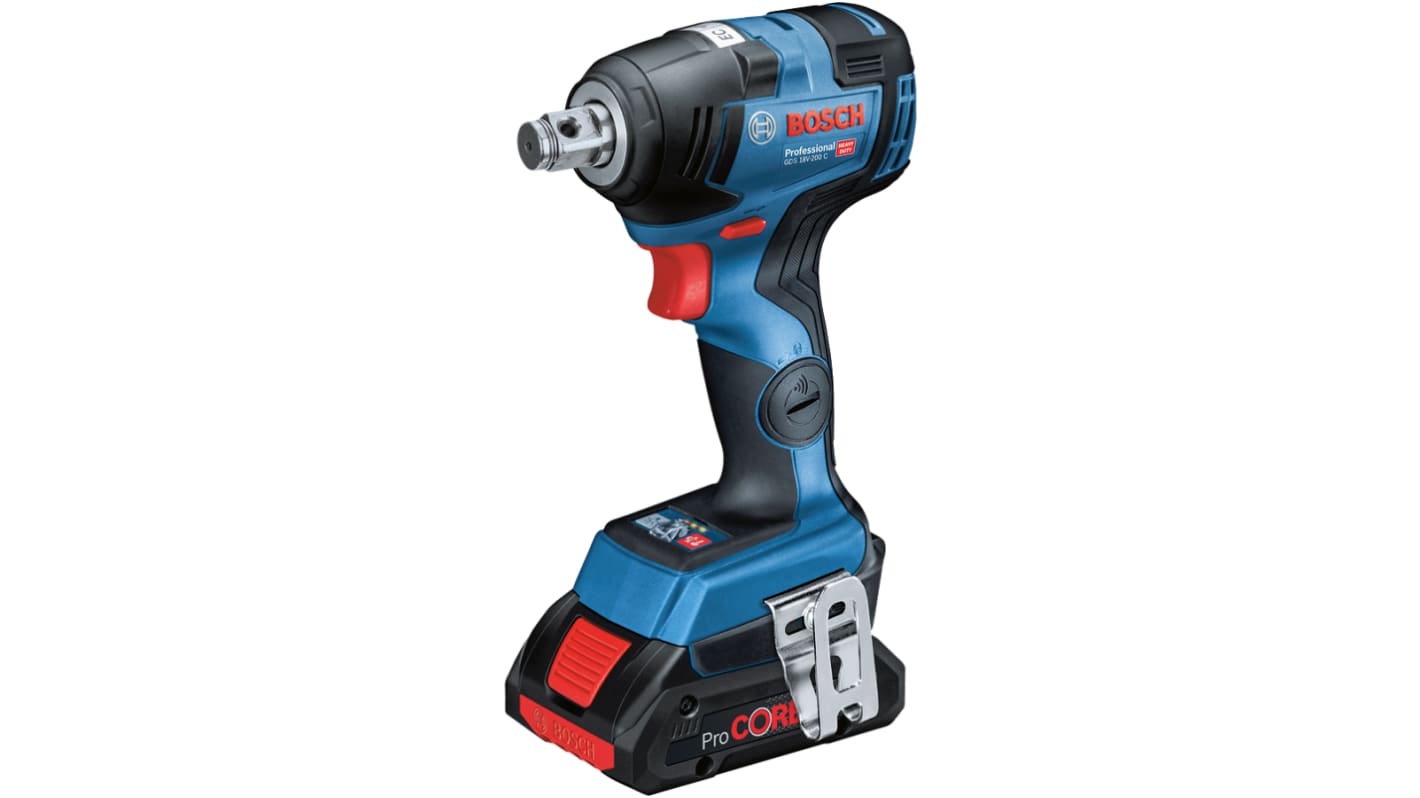 Bosch 1/2 in 18V, 4Ah Cordless Impact Wrench, UK Plug