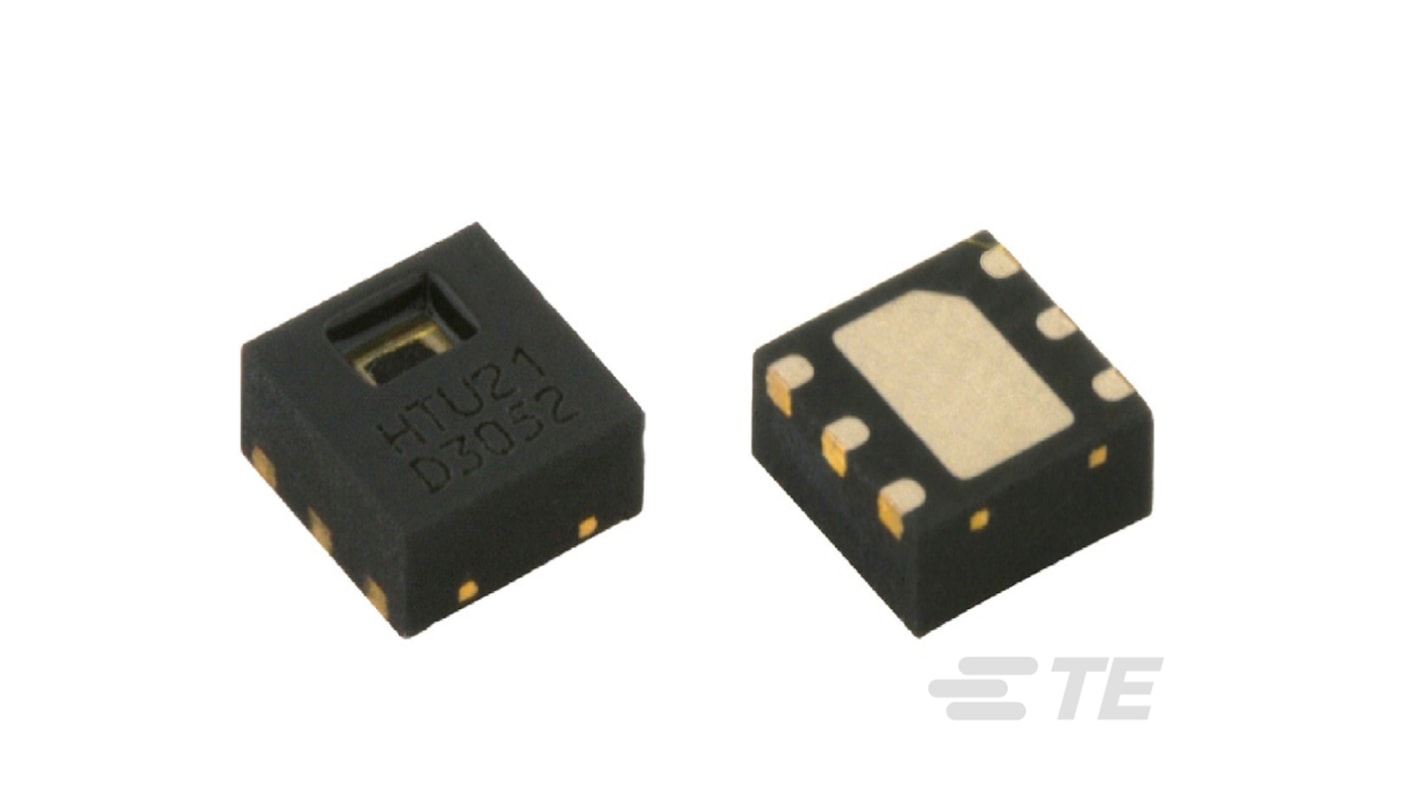 TE Connectivity Digital Temperatur- und Luftfeuchtigkeitssensor ±0.3 °C, ±2%RH SMD, 6-Pin, I2C -40 bis +125 °C.