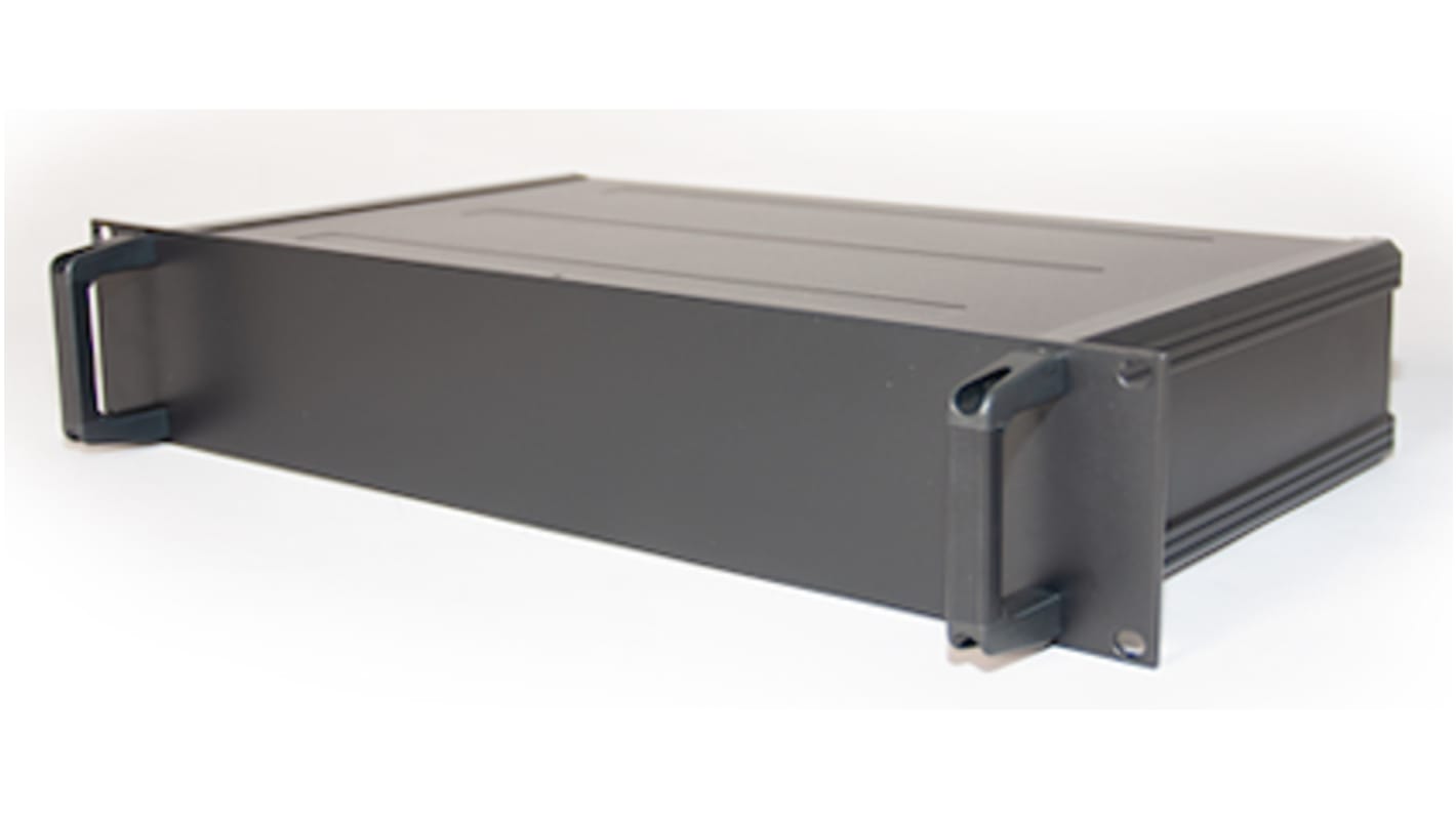 Contenitore 19" montaggio rack RS PRO 2U 425 x 425 x 84mm, in Alluminio, col. Nero