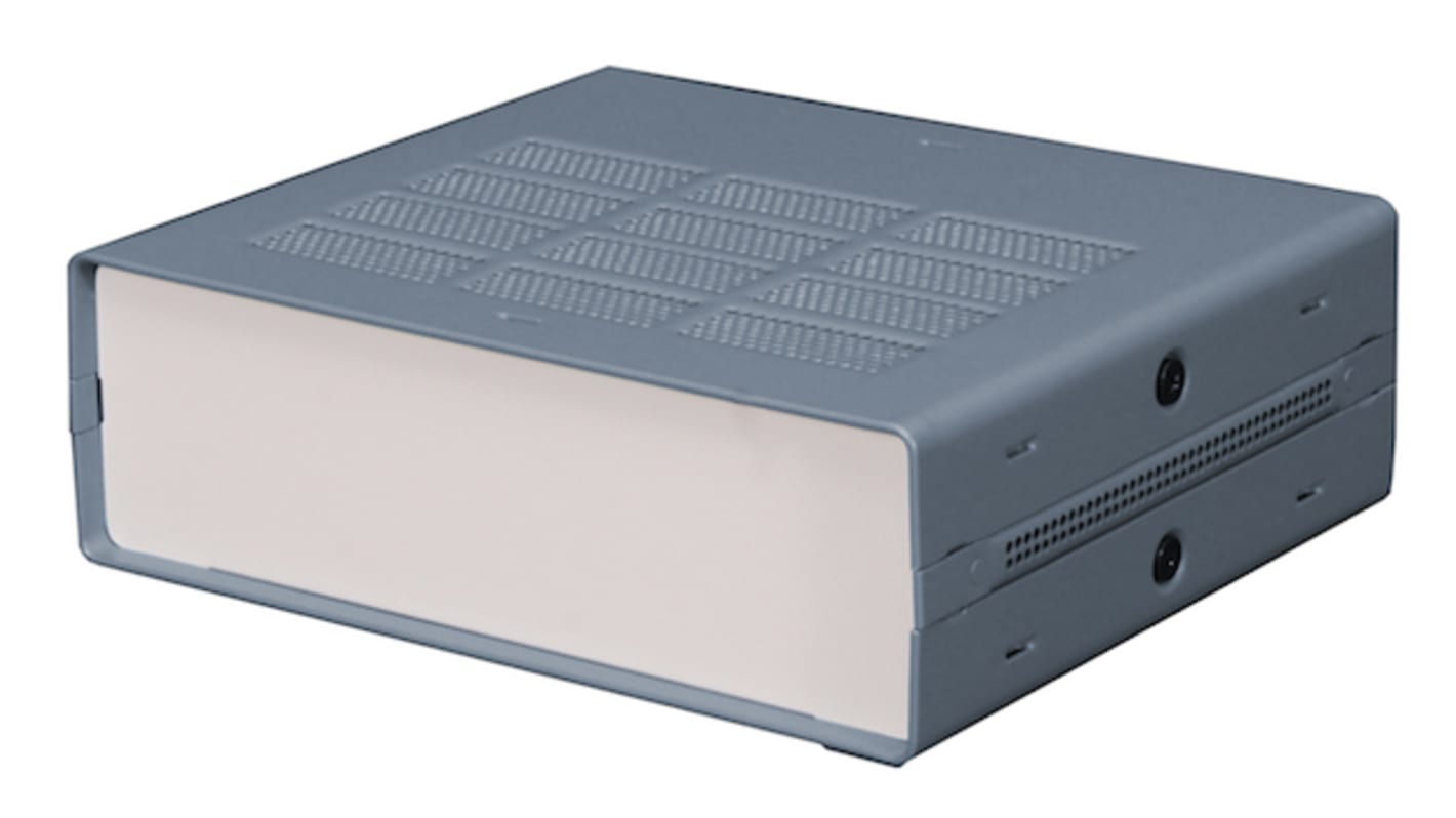 RS PRO Grey Extruded Aluminium Enclosure, IP30, Grey Lid, 178 x 305 x 65mm