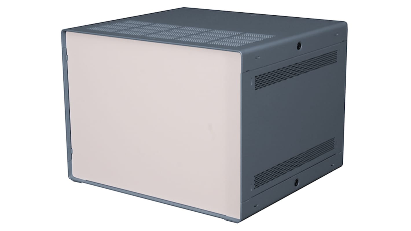 RS PRO Grey Extruded Aluminium Enclosure, IP30, Grey Lid, 279 x 305 x 219mm