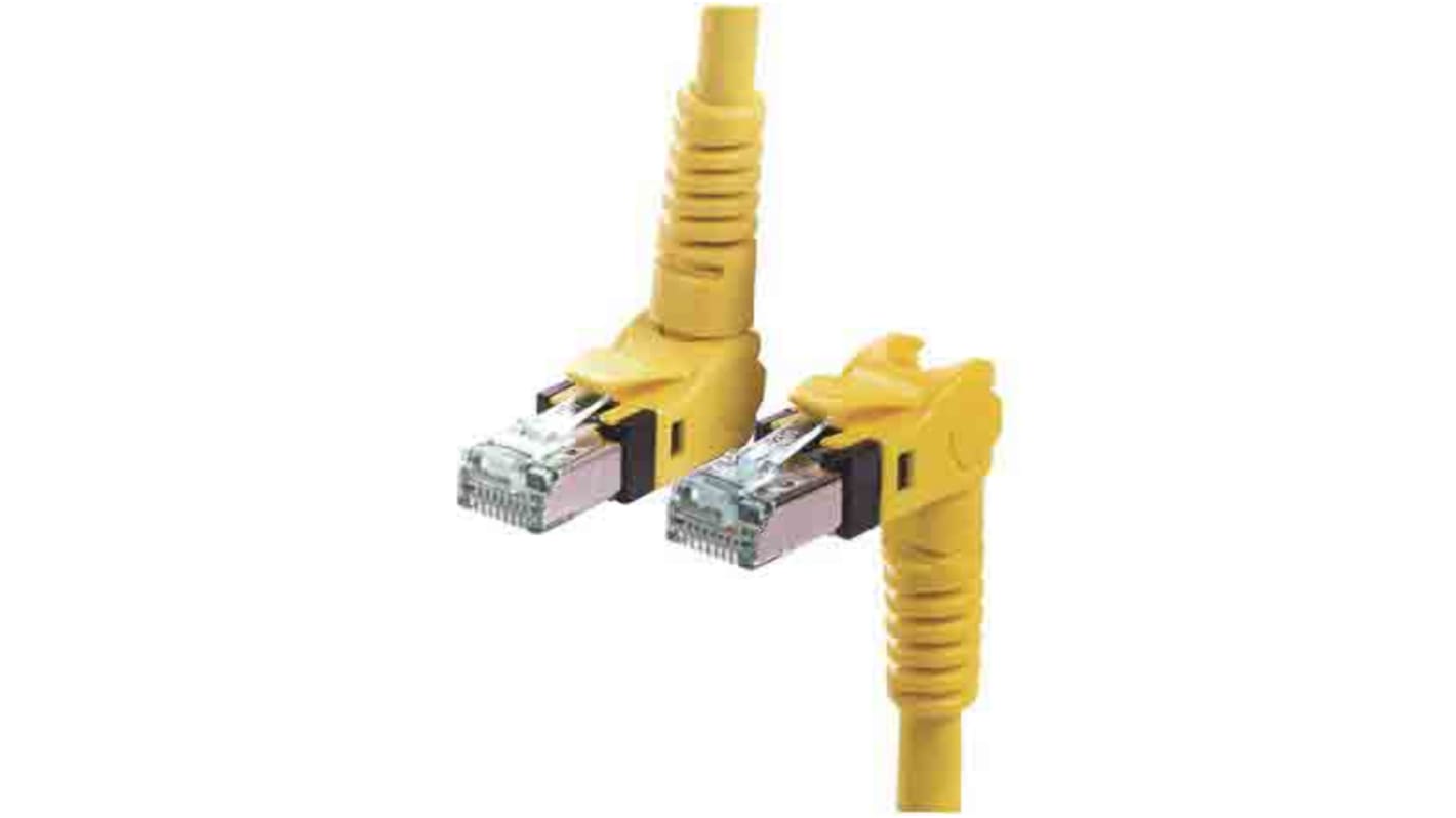 Cable Ethernet Cat6a S/FTP HARTING de color Amarillo, long. 5m, funda de Poliuretano (PUR), Libre de halógeno