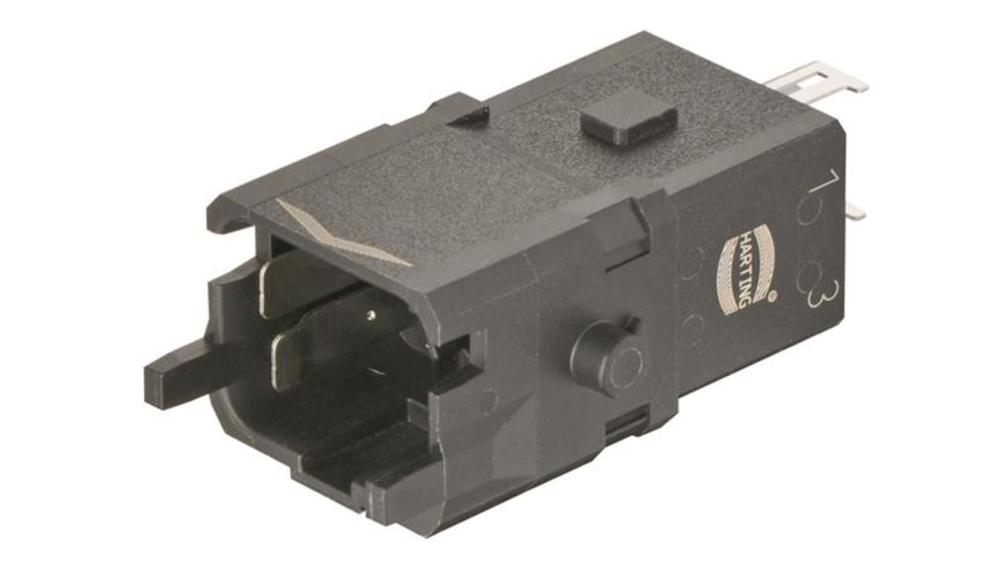 HARTING Heavy Duty Power Connector Insert, 10A, Male, Han 1A Series, 3 Contacts
