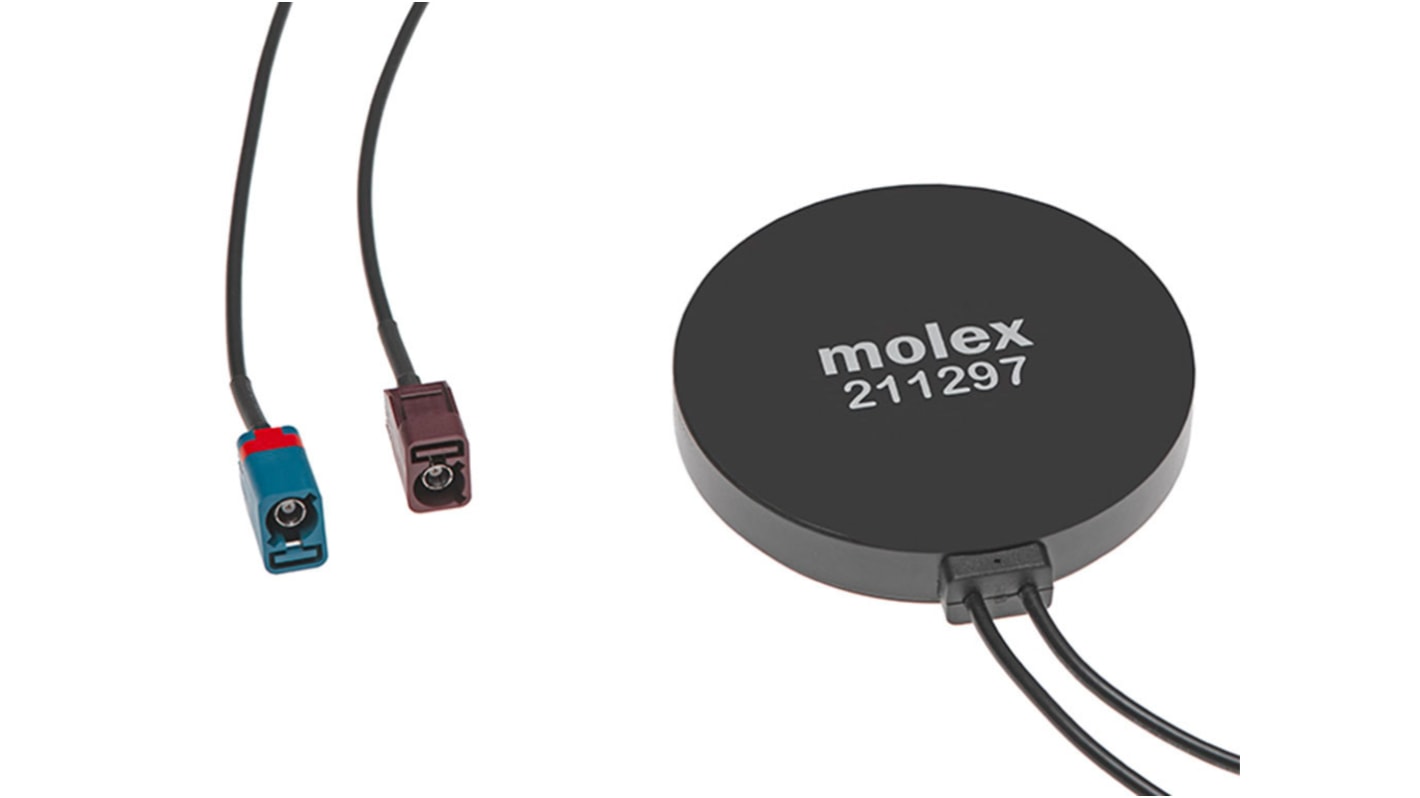 Molex 211297-3000 Puck Omnidirectional Antenna with FAKRA Connector, 4G (LTE)